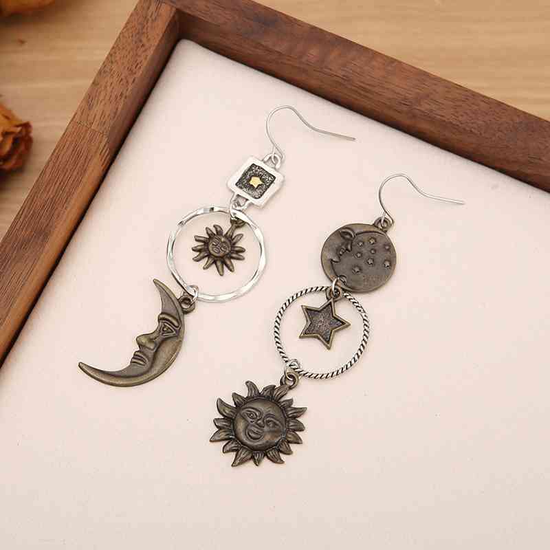 Mystical Star, Sun, and Moon Earrings