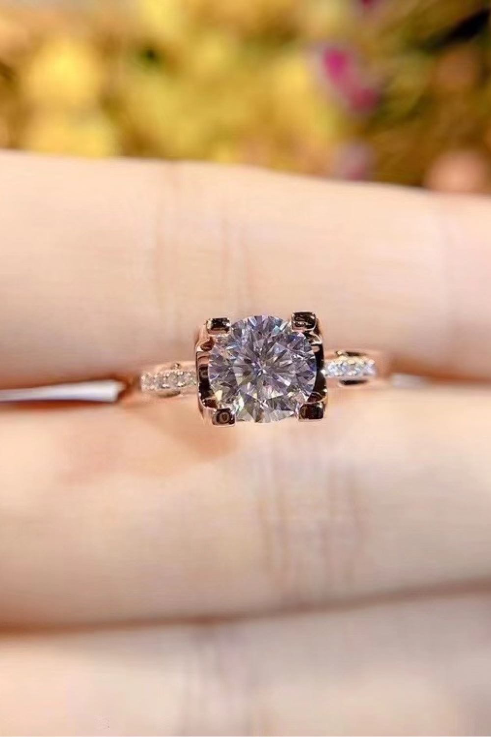 Rose Gold 1 Carat Moissanite Ring