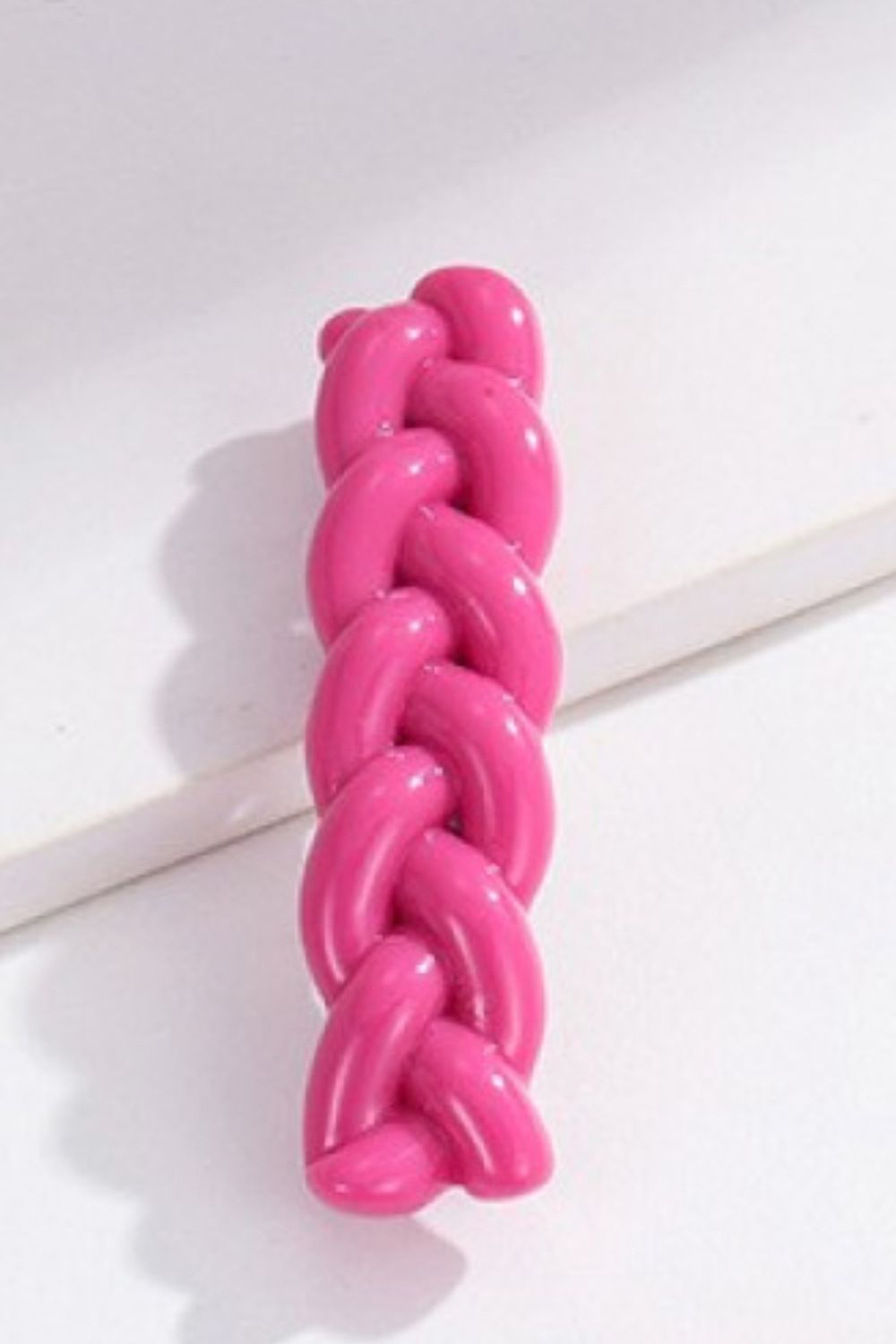 Hot Pink One Size Braided Style Barrette