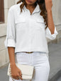 Women's Celeste Button Up Pocketed Long Sleeve Shirt