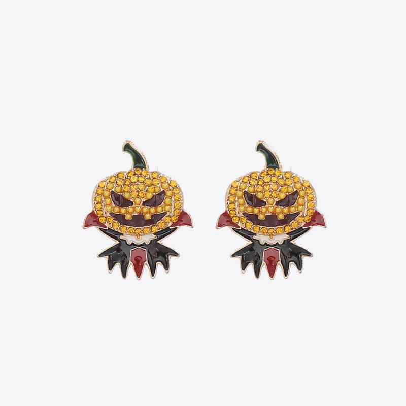 Halloween Demon Pumpkin Rhinestone Alloy Earrings