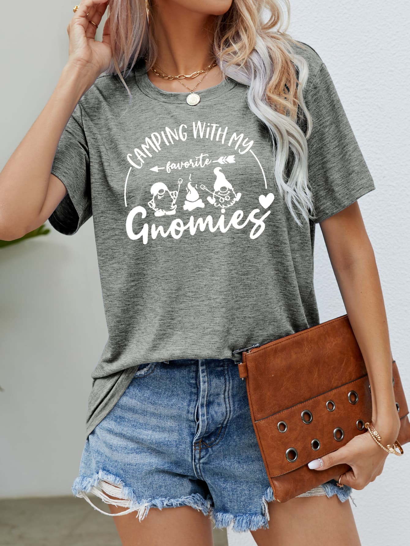 Malibu Dreams CAMPING WITH MY FAVORITE GNOMIES Graphic Tee