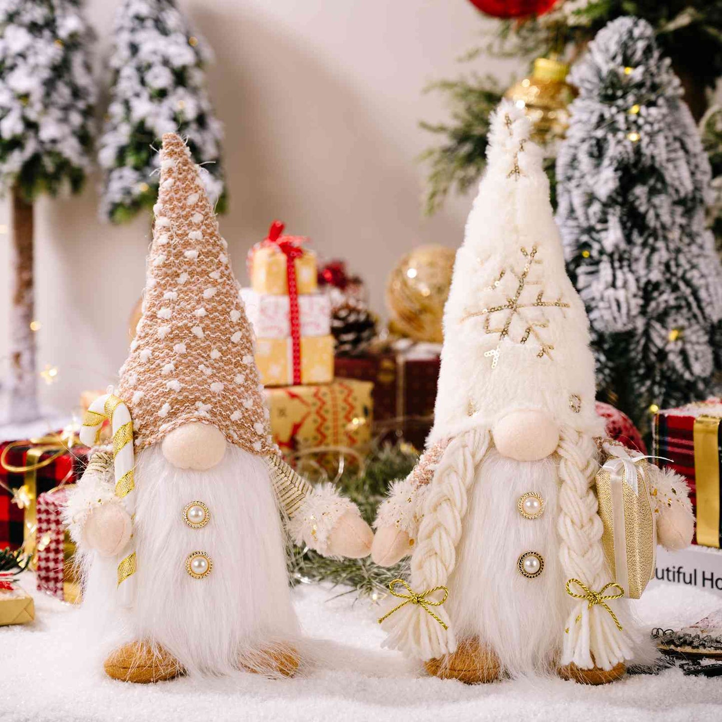 Winter Christmas Light-Up Faceless Gnome