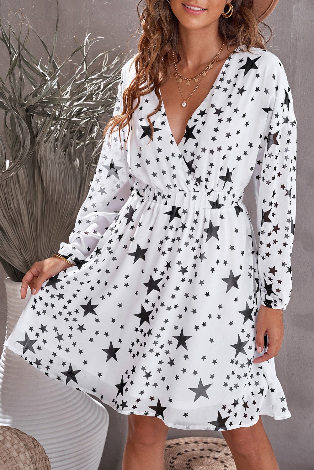 Women's Maisie Star Pattern Surplice Dress