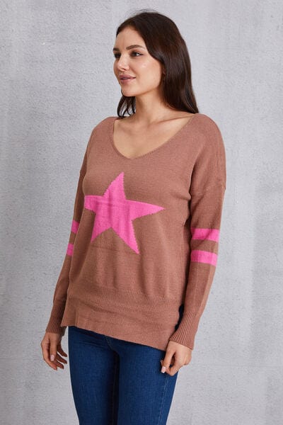 Laura Jay Star Scoop Neck Dropped Shoulder T-Shirt