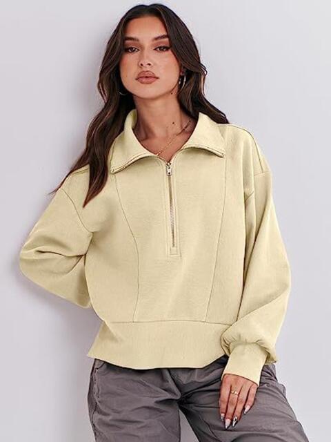 Half Zip Up Collared Sweatshirts