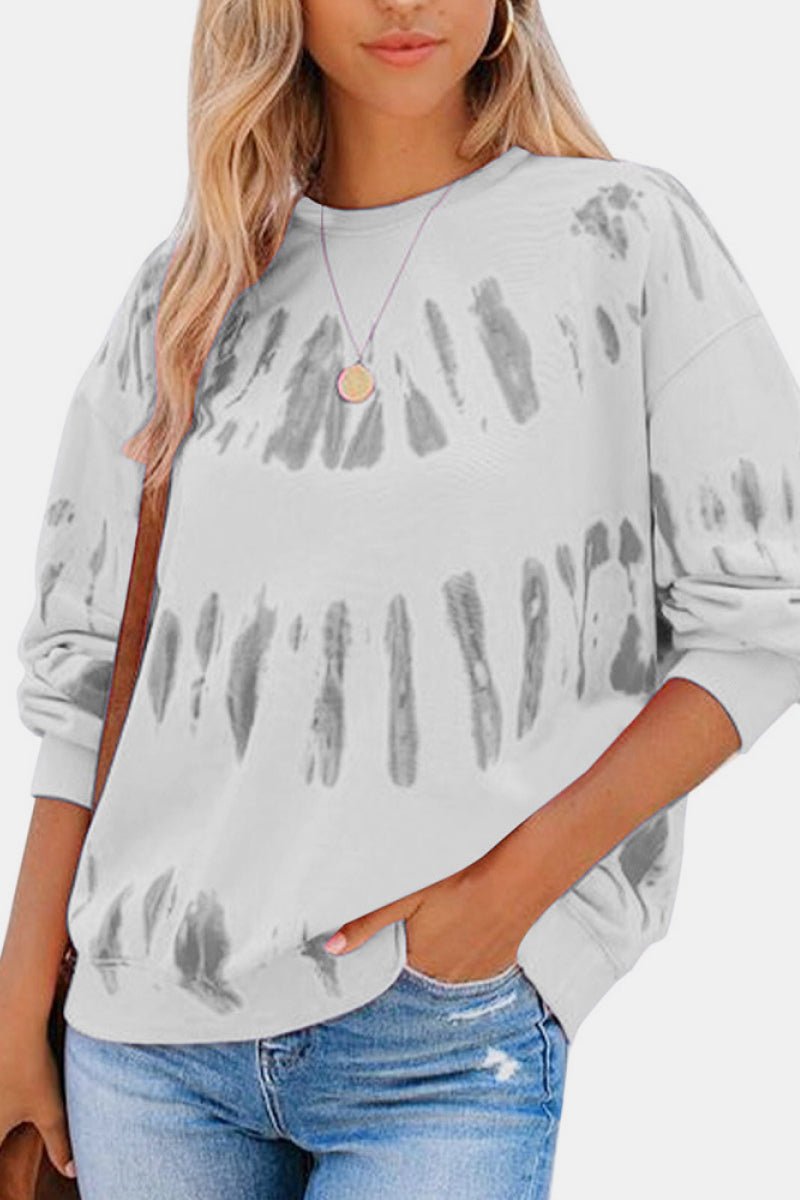 Malibu Dreams Full Size Tie Dye Round  Neck Sweatshirt