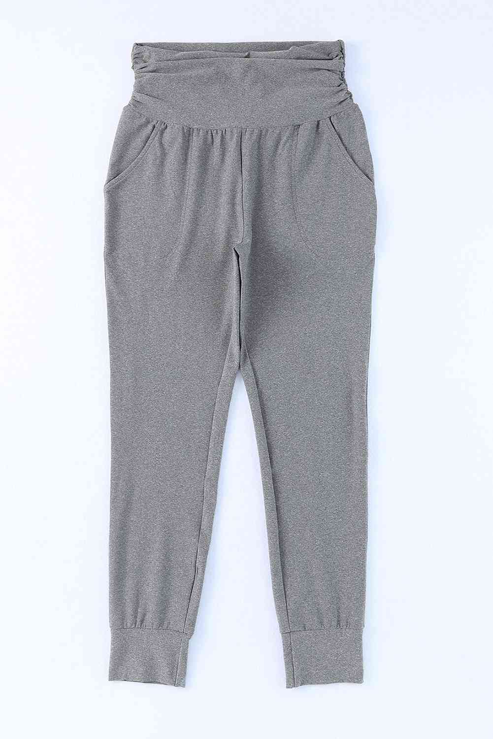 BasicBabe High-Rise Wide Waistband Joggers