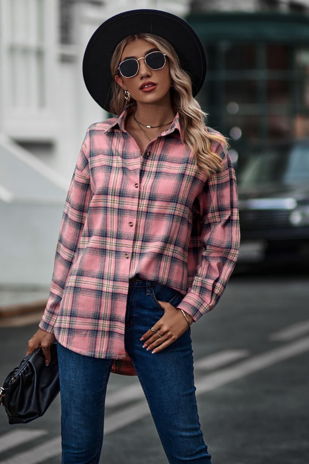 Full Size Plaid Long Sleeve Shirt