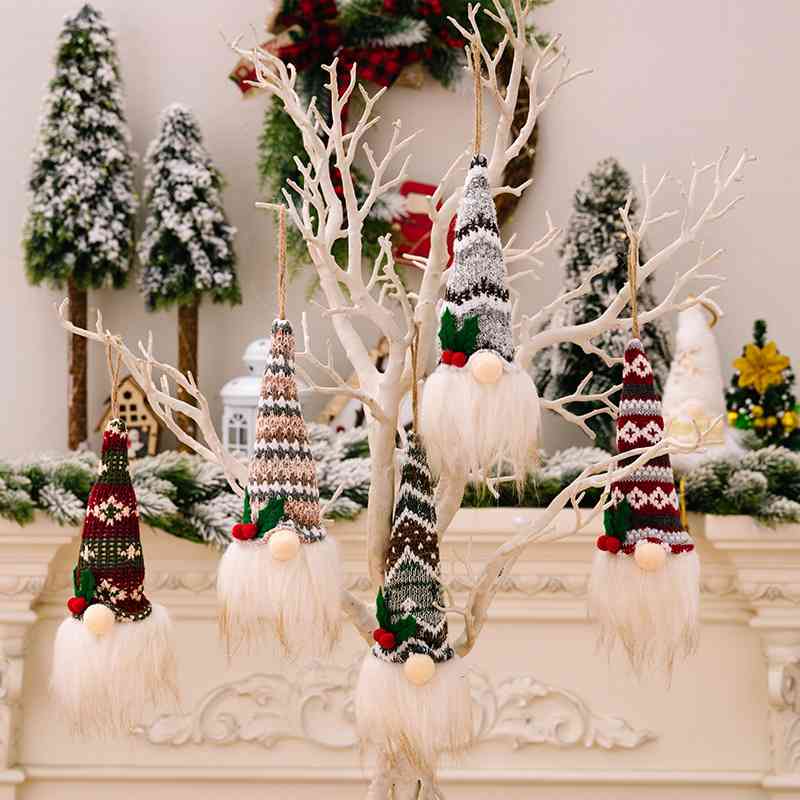 Assorted Christmas 2-Piece Light-Up Gnome Hanging Widgets Ornaments