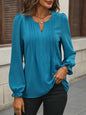 Women's CallistaAnn Notched Flounce Sleeve Blouse