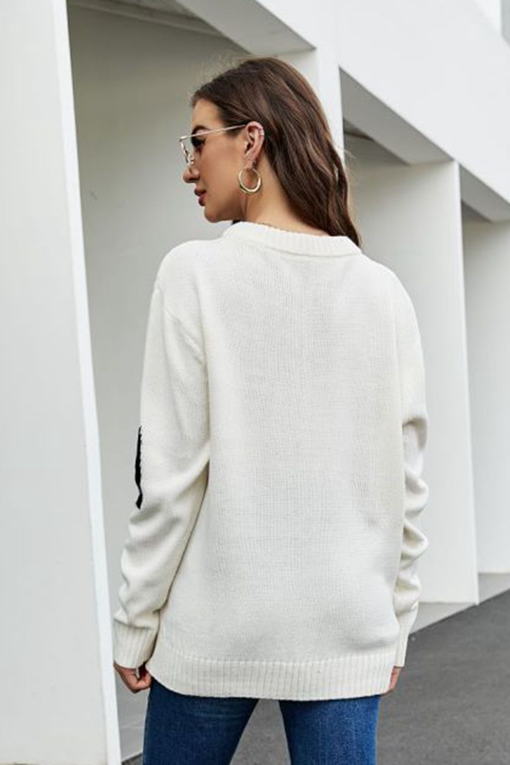 Hannah Lea Round Neck Dropped Shoulder Sweater 🦋