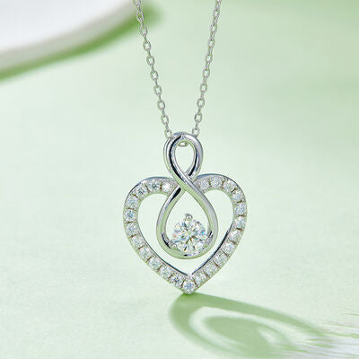 1 Carat Moissanite 925 Sterling Silver Heart Shape Necklace 💜