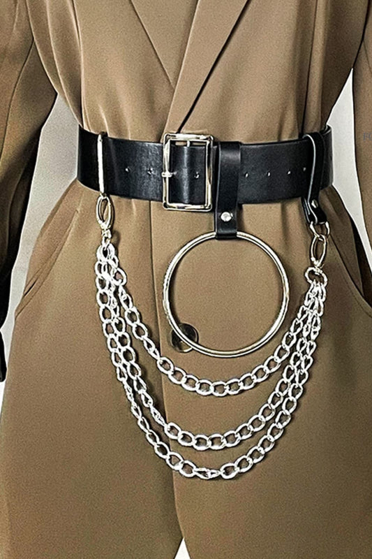 Jessica Anne Beauty PU Belt with Chain