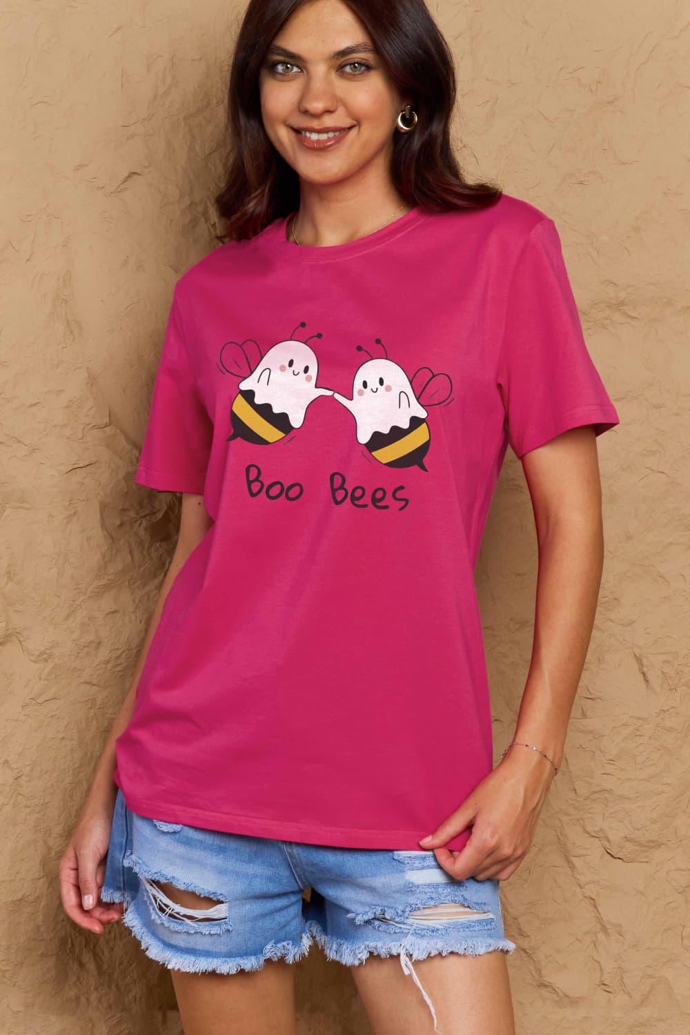 Simply Love Full Size Halloween BOO BEES Graphic Cotton T-Shirt