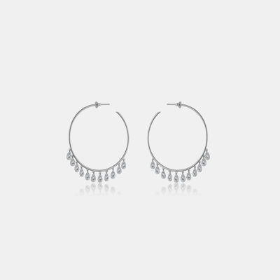 Inlaid Zircon 925 Sterling Silver Earrings