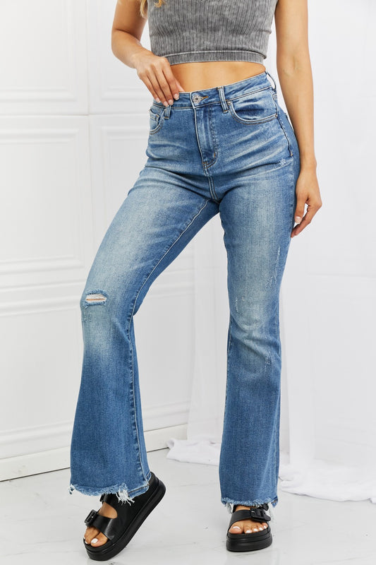 Women's RISEN Full Size Iris High Waisted Flare Jeans