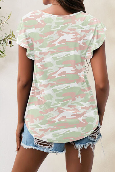 Printed Round Neck Short Sleeve T-Shirt