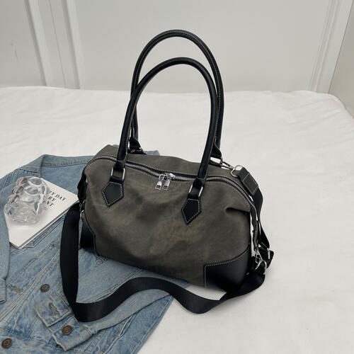 Fantasy Alpha Bags Contrast PU Leather Shoulder Bag