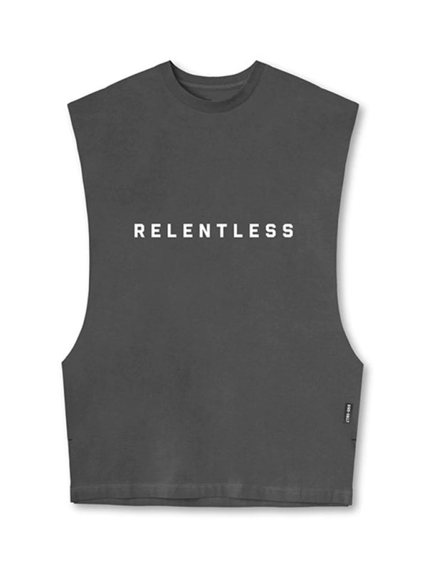 Men's RELENTLESS Sports Loose Fit Round Neck Quick Dry Sleeveless Vest Shirt