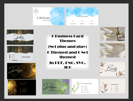 BGShop Six Digital Themes for Business Cards | SVG PNG JPG PDF